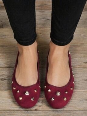 Nine West Morton Romantic Balletcore Studded Comfort Ballet Flats 7.5M